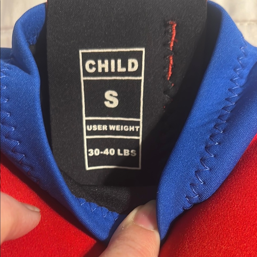Child’s Red and Blue Short Sleeve Body Glove - Picture 3 of 9